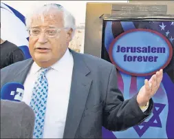  ??  ?? Next year in Jerusalem? Incoming Ambassador to Israel David Friedman.