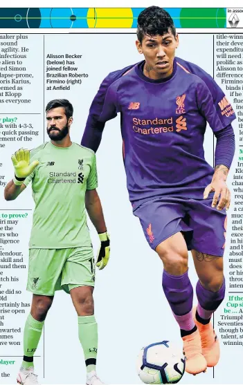  ??  ?? Alisson Becker (below) has joined fellow Brazilian Roberto Firmino (right) at Anfield
