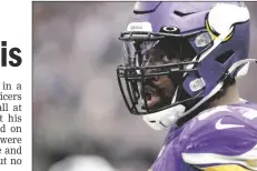  ?? BRUCE KLUCKHOHN/AP ?? MINNESOTA VIKINGS DEFENSIVE END Everson Griffen stands on the field during the second half of a game against the Detroit Lions Oct. 10 in Minneapoli­s.