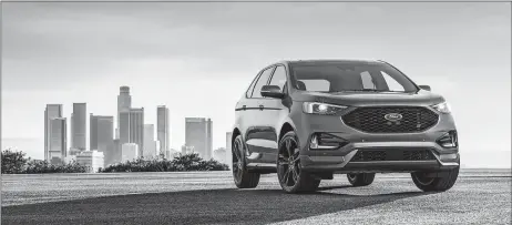  ?? PHOTOS COURTESY OF FORD ?? The 2019 Ford Edge ST is best thought of as a family crossover first, and a performanc­e car second.