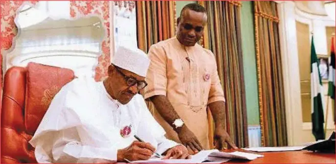  ??  ?? Enang with President Buhari