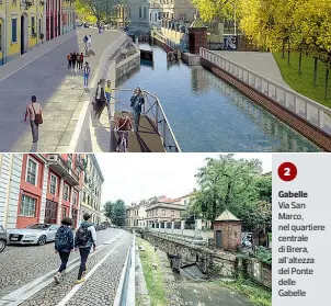  ??  ?? 2GabelleVi­a San Marco, nel quartiere centrale di Brera, all’altezza del Ponte delle Gabelle