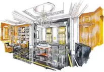  ??  ?? An artist’s rendering shows the main entrance lobby at 1250 Avenue Greene, the condo developmen­t slated for occupancy in May 2013.