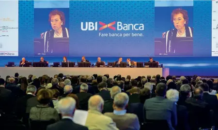  ??  ?? L’assemblea Letizia Moratti, presidente del Consiglio di gestione Ubi, durante l’assemblea dell’ aprile 2017