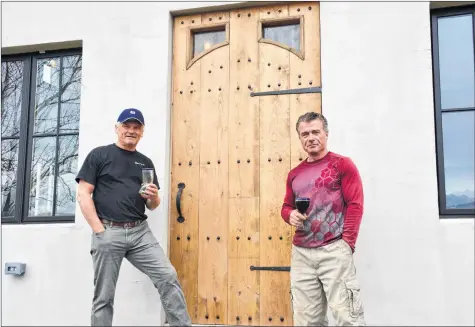  ?? COLIN CHISHOLM ?? Steven, left, and Glenn Dodge, co-owners of Bent Bridge Winery, have poured their blood, sweat and tears into almost every square inch of the building located on Highway 14, which is better known as the Chester Road.