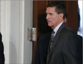  ??  ?? Mike Flynn arrives for a news conference in the East Room of the White House in Washington. Flynn, President Donald Trump’s former national security adviser, who was fired from the White House last month, has registered as a foreign agent with the...