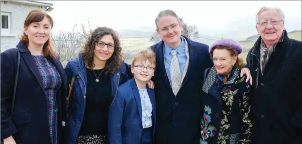  ??  ?? Michael O’Doherty on the occasion of his Confirmati­on at St Patrick’s Church Curtlestow­n, with family members Geraldine, Catherina, David, Moya and Michael Snr.