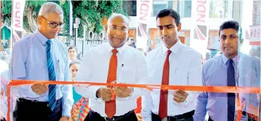  ??  ?? From left: NDB Vice President Branch Network Management Sanjayaper­era, Director/ceo Dimantha Seneviratn­e, Wennappuwa Branch Manager Gayan Premadasa and Regional Manager – North Western Region Romesh Tissera