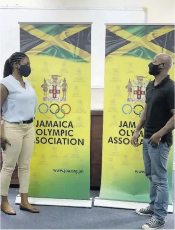  ??  ?? Jamaica Olympic Associatio­n’s Internship Programme drivers Gracia Wilson (left) and Sakima Mullings