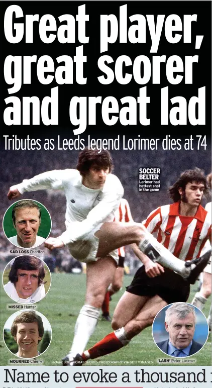  ??  ?? SOCCER BELTER Lorimer had hottest shot in the game
‘LASH’ Peter Lorimer