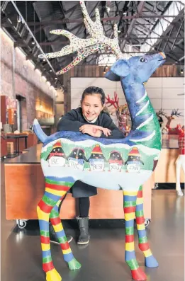  ??  ?? Creative A colourful reindeer created by pupils from Riverside Primary School has been named the winner of Stirling’s Reindeer Trail