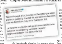  ??  ?? Ataques de los antisistem­a a la Policía en la Puerta del Sol