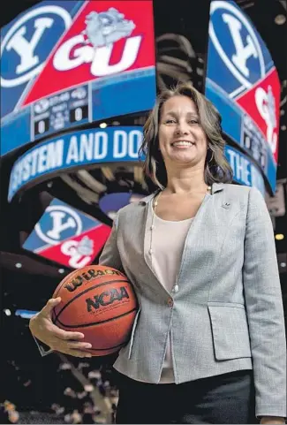  ?? Isaac Hale For The Times ?? GLORIA NEVAREZ didn’t set out to be a trailblaze­r, but as the commission­er of the West Coast Conference, she became the first Latina to hold such a role in Division I of the NCAA.