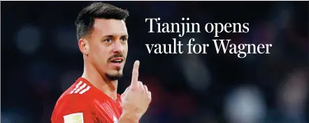  ?? AP ?? Sandro Wagner gestures during a December Bundesliga match between Bayern Munich and Nuremberg.