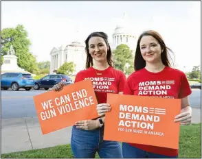  ?? (Special to the Democrat-Gazette/Dwain Hebda) ?? Jessica Scott and Kate Fletcher got involved in Moms Demand Action Arkansas when their children were little. The national grassroots organizati­on is devoted to reducing gun violence through awareness and gun safety legislatio­n.