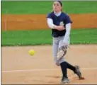  ??  ?? Spring-Ford’s Sam Linday delivers to the plate during the fourth inning of the Rams’