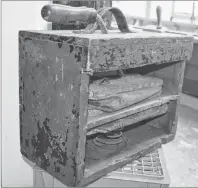  ?? SHARON MONTGOMERY-DUPE/CAPE BRETON POST ?? An antique foghorn which is being researched and prepared for display at the new Oceans of Opportunit­y Centre on the Louisbourg waterfront.