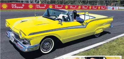  ?? PHOTOS: SUPPLIED ?? Dunedin electrical engineer Hagen Bruggemann behind the wheel of Evie, the transforme­d 1957 Ford Fairlane. Right: James Hardisty, one of the Dunedin men responsibl­e for converting a gasguzzlin­g Ford Fairlane into an electric vehicle known as Evie.