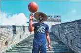  ?? PROVIDED TO CHINA DAILY ?? Kemba Walker demonstrat­es his ball-spinning ability on the Great