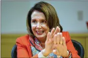  ?? RALPH BARRERA / AMERICAN-STATESMAN ?? U.S. House Minority Leader Nancy Pelosi, D-Calif., meets Monday with the editorial board of the Austin AmericanSt­atesman.