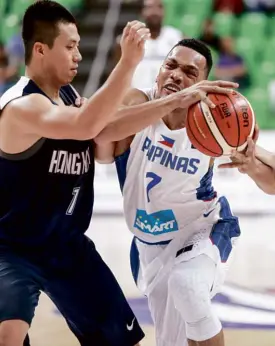  ?? FIBA.COM ?? SPITFIRISH Jason Castro topscores for the Filipinos, mocking Hong Kong’s defense with nifty plays and his fine shooting touch.