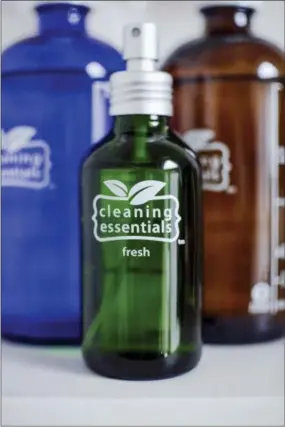  ?? ALI RAINER — CLEANING ESSENTIALS VIA AP ?? This photo provided by Cleaning Essentials shows some of the company’s reusable glass cleaning bottles available online and in stores.