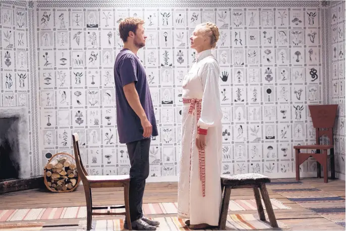  ?? COURTESY OF A24 ?? Jack Reynor and Gunnel Fred in a scene from the horror film “Midsommar.”