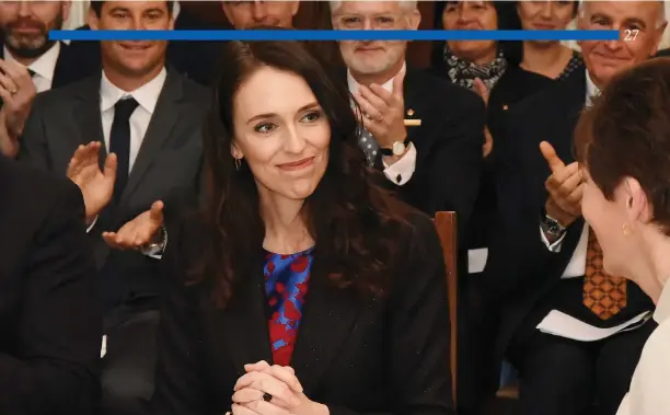  ?? Wikimedia photo ?? Prime Minister Jacinda Ardern, New Zealand’s popular and progressiv­e leader, at a 2018 Cabinet swearing-in. Her “Wellbeing Budget” is considered a landmark of transparen­t and forward-looking fiscal policy that Canada would do well to emulate.