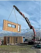  ?? ?? Flexi House’s first build in Cromwell, Central Otago, which took 13 hours.