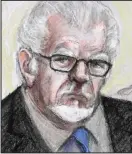  ??  ?? Court sketch: Harris yesterday