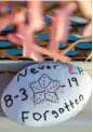  ?? ANDRES LEIGHTON/AP ?? A stone honors victims of the 2019 shooting Wednesday at a memorial site in El Paso, Texas.