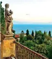  ??  ?? Notti d’arte A Casa Cuseni, a Taormina, vissero Greta Garbo e Tennessee Williams