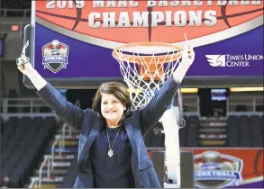  ?? Hans Pennink / Associated Press ?? Coach Tricia Fabbri and the Quinnipiac women’s basketball team recently secured the program’s third straight NCAA tournament appearance.