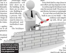  ?? Bricklayer ?? One brick at a time is not complicate­d. It looks repetitive, but it is progressiv­e