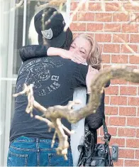  ??  ?? Mourners at R.S. Kane Funeral home, for the funerals of van rampage victims Geraldine Brady and Dorothy Sewell.