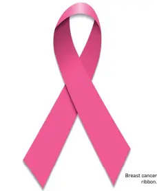  ??  ?? Breast cancer ribbon.