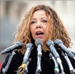  ?? / AP-Andrew Harnik ?? Rep. Lucy McBath, D-Ga., speaks at a news conference on Capitol Hill in Washington. A spat over hours-long lines experience­d by some Georgia voters bubbled up in Congress this week. Recent elections in Georgia were criticized during a hearing in Washington Tuesday. McBath said the lines represente­d underinves­tment at best and voter suppressio­n at worst.