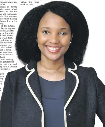  ?? Photo: Supplied ?? Barati Mohloele has considerab­le experience in both consumer products and private equity.