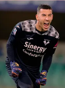  ?? ?? Gran stagione Lorenzo Montipò, 28 anni, gioca nel Verona dal 2021
