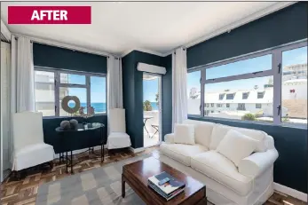  ??  ?? Before and after pictures of a property in Dawlish Court, Hall Road, Sea Point. The bachelor’s unit was bought in March last year for R1.705 million, renovated into a one-bedroom unit and sold for R3m in January this year.