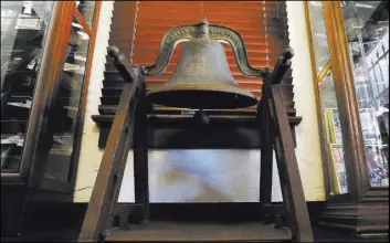  ?? Ross D. Franklin The Associated Press ?? This bell is expected to be the focal point of a proposed memorial honoring Arizonans who trace their roots in the state back to a mass migration of Mormon settlers crossing the river at Lees Ferry.