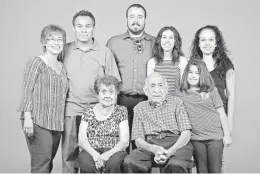  ??  ?? Dora and Carlos Morales (foreground) and (from left) Sylvia Prado, Sal Prado, Scott Hintz, Stefanie Prado, Dorina Blackshear and Mya Blackshear