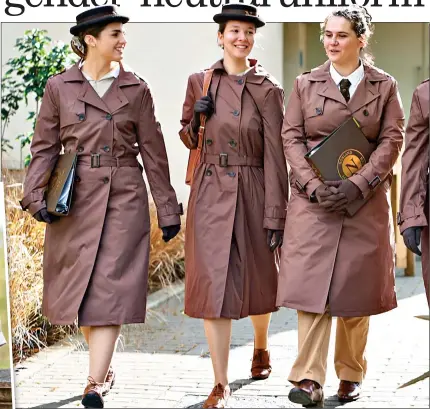  ?? ?? DRESS CODE: Norland nannies in both versions of the uniform and, left, Bo Jonsson, pictured during her training