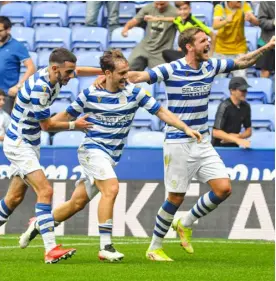  ?? Picture: Steve Smyth ?? Reading celebrate after scoring a goal – we hope to see more of that in 2022