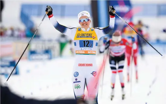  ?? Bild: Johanna Lundberg ?? Maja Dahlqvist går från klarhet till klarhet. I går spurtade hon enkelt ifrån till seger i sprintstaf­etten i Lahtis.