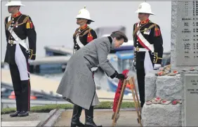  ??  ?? HRH Princess Anne lays wreath at Islay’s WW100 ceremony.