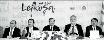  ??  ?? Turkish Deputy Prime Minister Hakan Çavusoğlu (centre) held a press conference in the Turkish capital Ankara on Tuesday