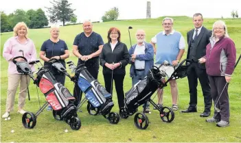  ??  ?? Final swing Golfers at Maybole give their backing to the drive to attract a new generation of members