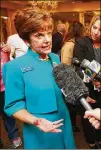  ??  ?? Mary Norwood, candidate for mayor, takes questions from the media about the upcoming runoff Tuesday.