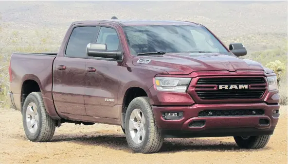  ?? — COSTA MOUZOURIS/DRIVING.CA ?? With the exception of its engines, the 2019 Ram 1500 has been redesigned from the ground up.